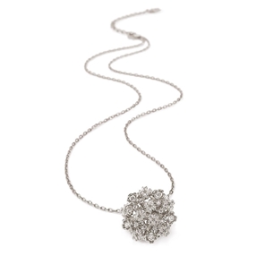 FF Bouquet Silver 925 Rhodium Plated Short Necklace-